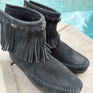 Minnetonka Black Suede Footwear
